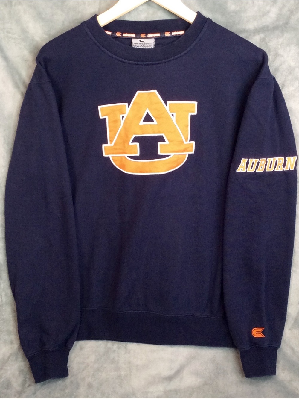 Colosseum Navy Crewneck with Gold Auburn Tiger Logo